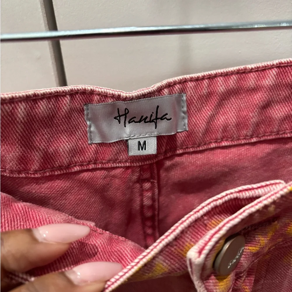 Hanifa Astrid acid Pink and Orange Jeans - Picture 2 of 4